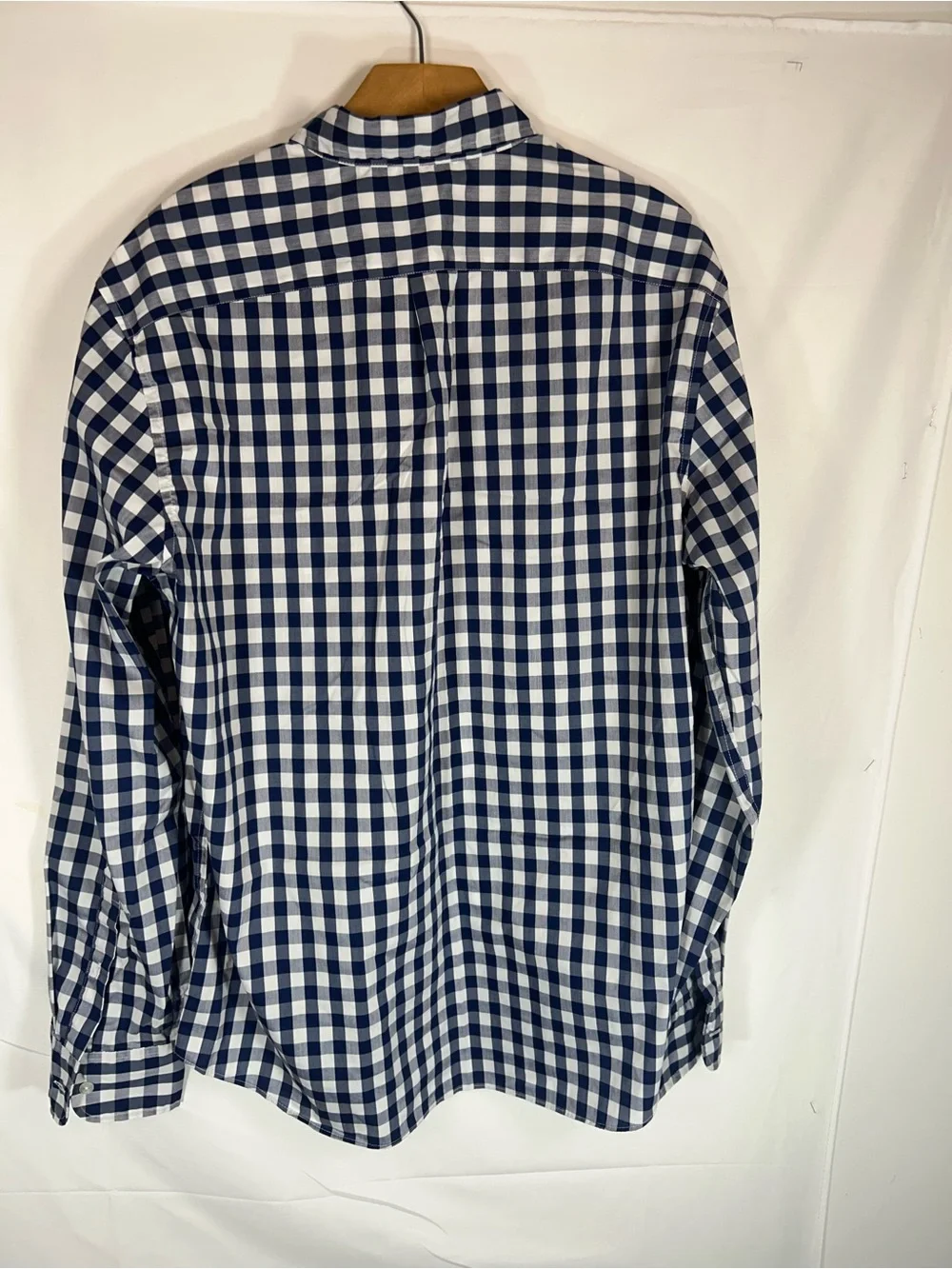 J. Crew Navy and White Gingham Button-Down Shirt